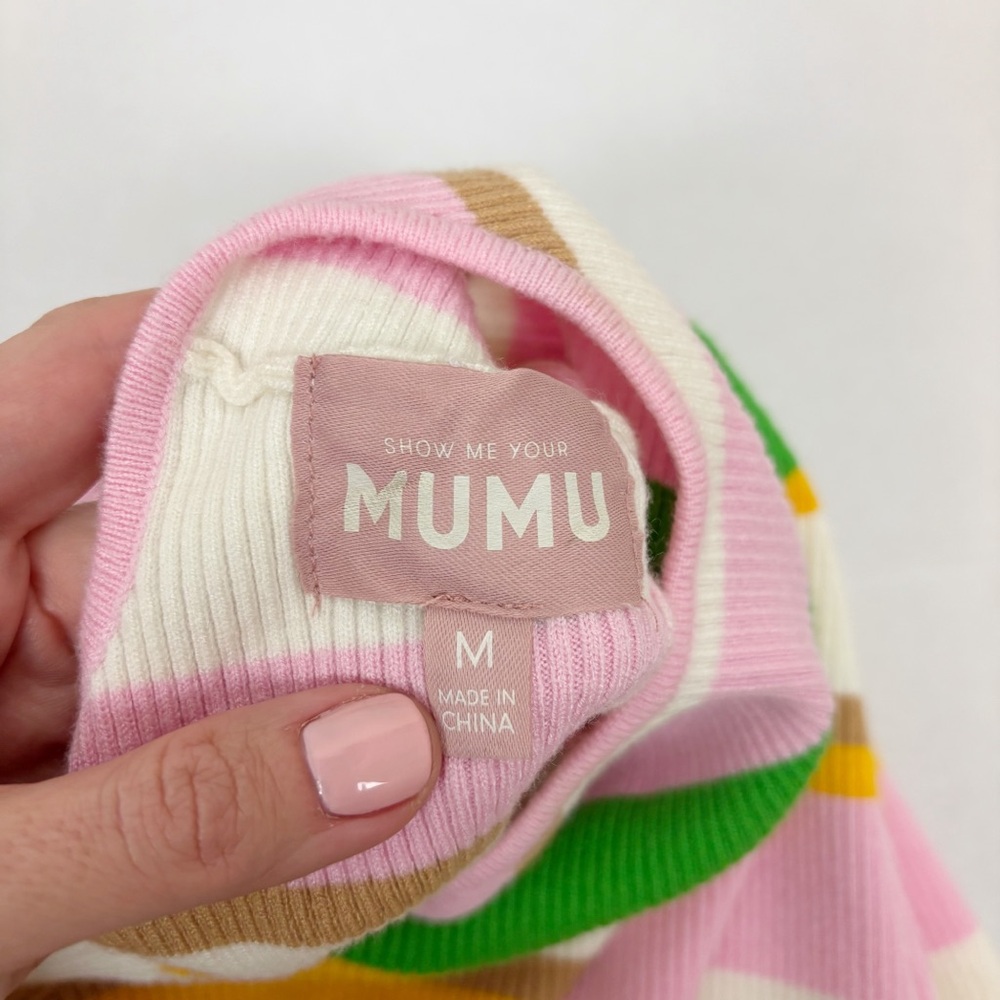 Show Me Your MuMu Away Mini Dress in Multi Rib Knit Size M - Picture 8 of 11